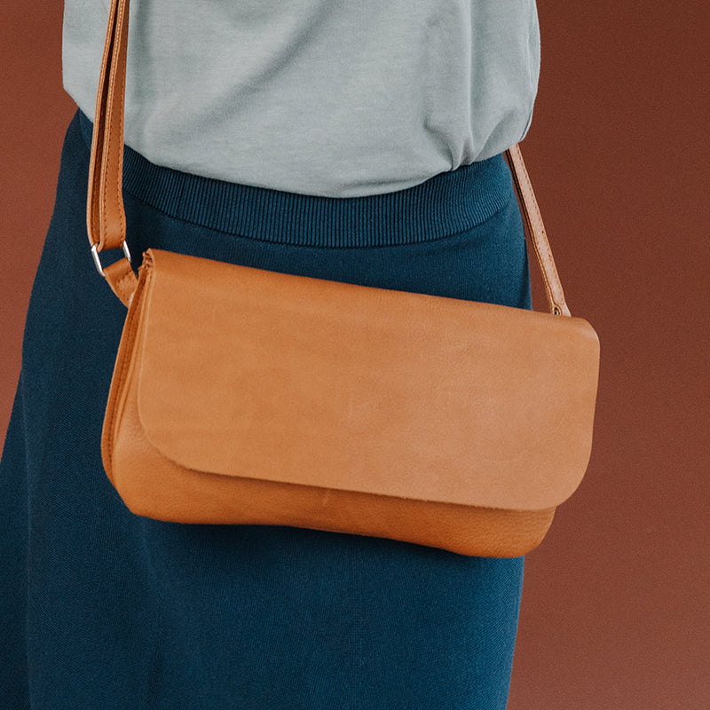 Bag, Double Up, Cognac used look