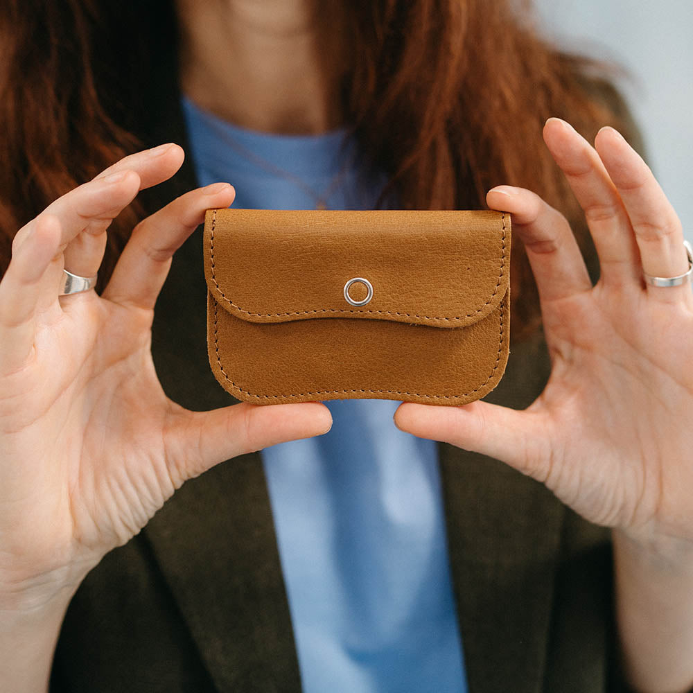 Wallet, Mini Me, Cognac used look