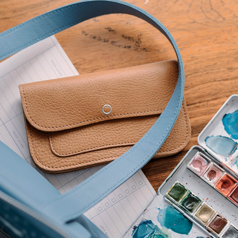 Wallet, Cat Chase Medium, Cognac used look