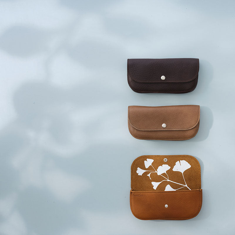 Sunglass case, Sunny Greetings, Dark Brown used look