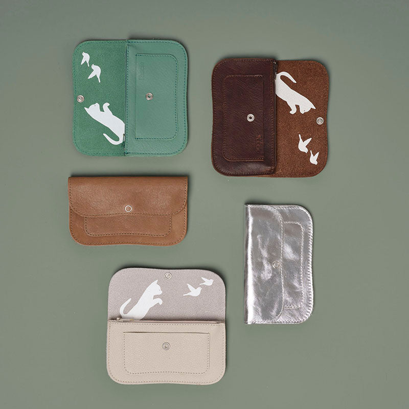 Wallet, Cat Chase Medium, Dark Brown used look