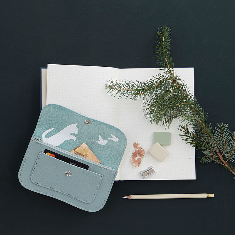 Wallet, Cat Chase Medium, Dusty Green