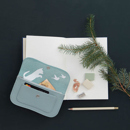 Wallet, Cat Chase Medium, Dusty Green