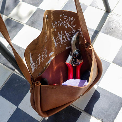PRE-ORDER: Cottage Garden bag, Cognac used look