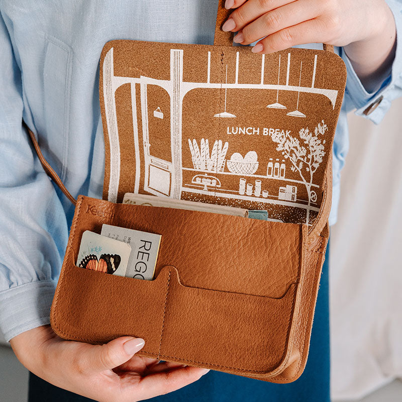 Bag, Lunch Break, Cognac used look