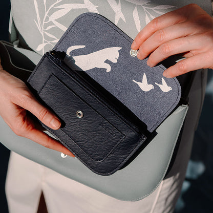 Wallet, Cat Chase Medium, Ink Blue