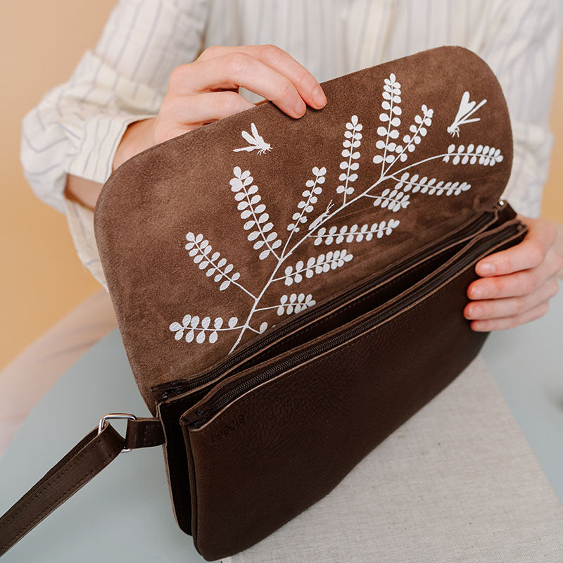 Bag, Double Up, Dark Brown used look