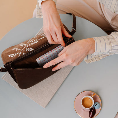 Bag, Double Up, Dark Brown used look