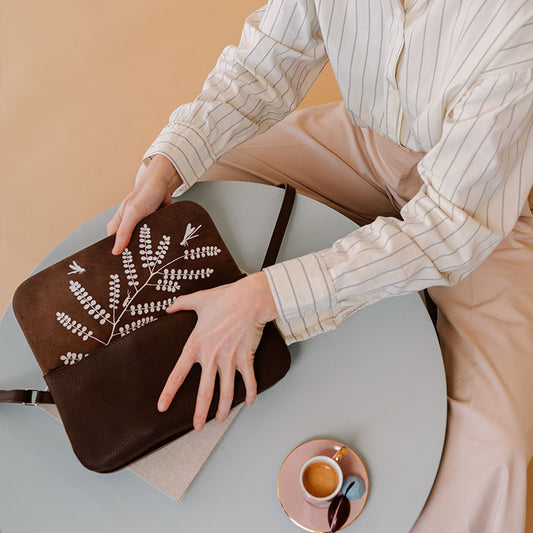 Bag, Double Up, Dark Brown used look