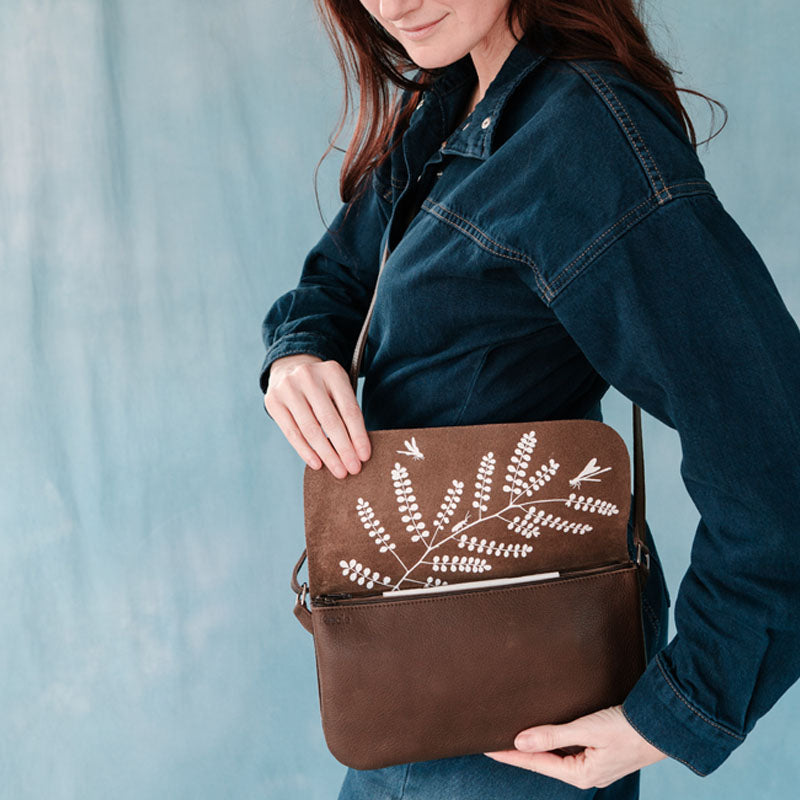 Bag, Double Up, Dark Brown used look