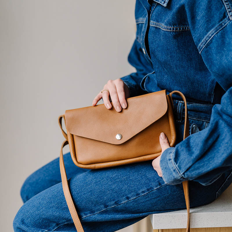 PRE-ORDER: Cottage Garden bag, Cognac used look