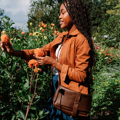 Bag, Picking Flowers Medium, Dark Brown used look