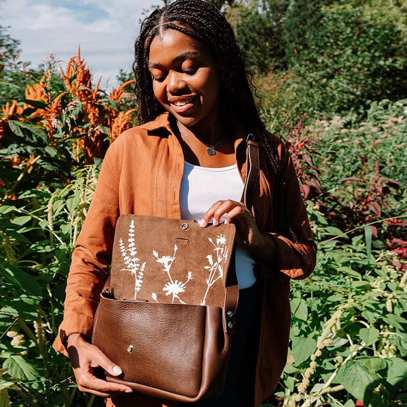 Bag, Picking Flowers Medium, Dark Brown used look
