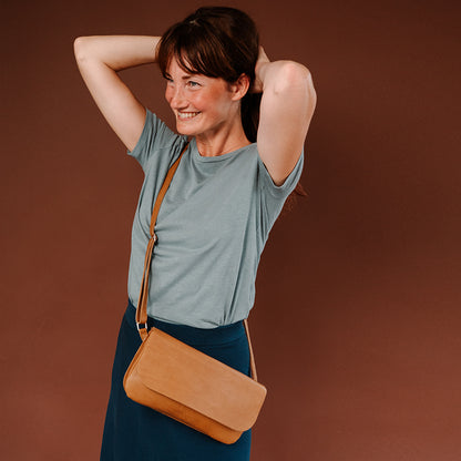 Bag, Double Up, Cognac used look