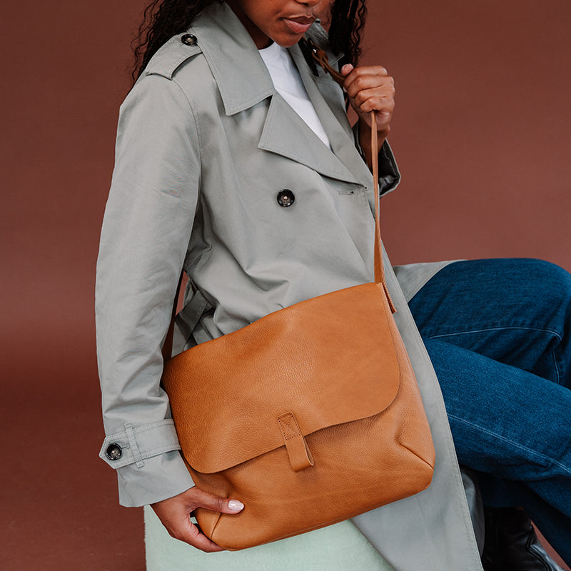 Shoulder bag, Back Yard, Cognac used look