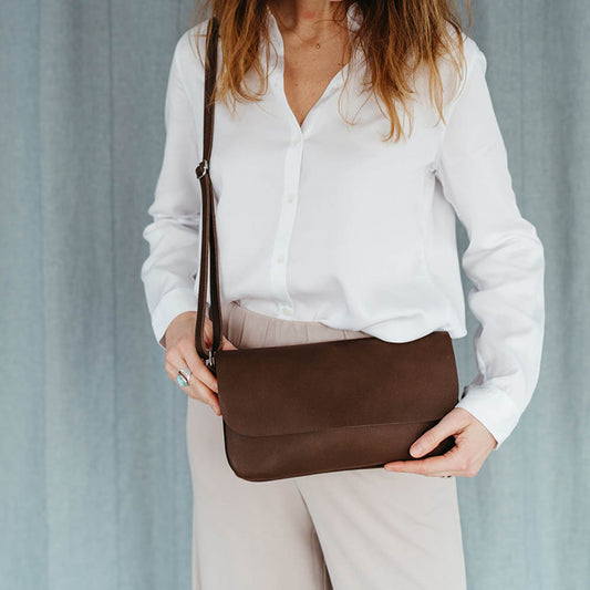 Bag, Double Up, Dark Brown used look