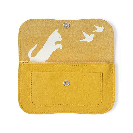 Wallet, Cat Chase Medium, Yellow
